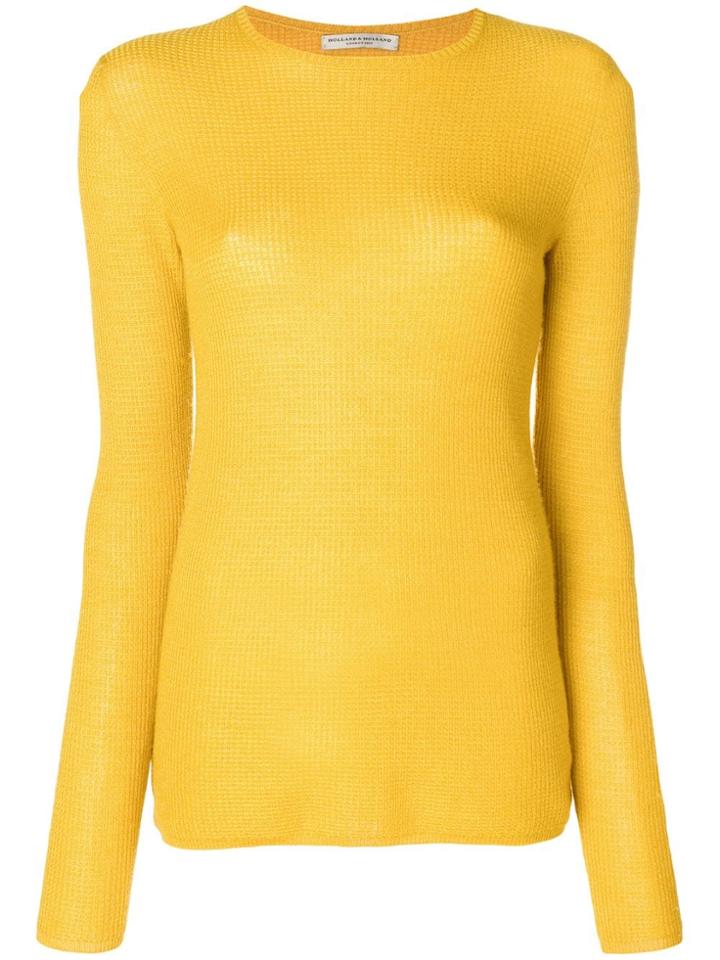 Holland & Holland Long-sleeve Fitted Sweater - Yellow