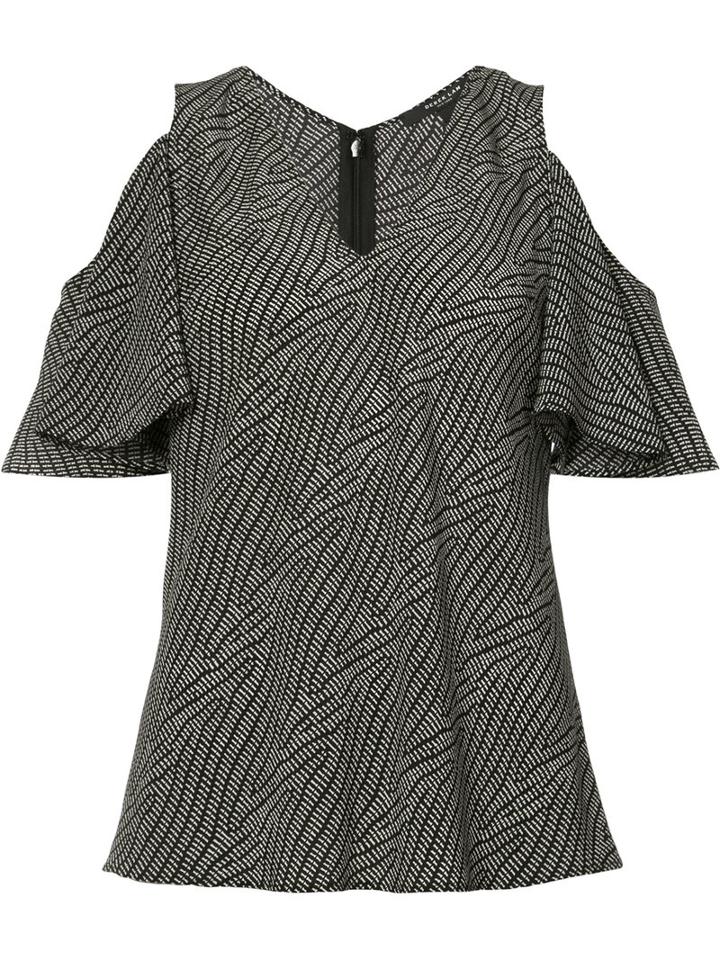 Cut-off Shoulders V-neck Blouse - Women - Silk - 38, Black, Silk, Derek Lam