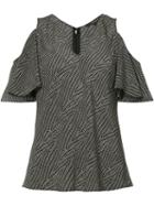 Cut-off Shoulders V-neck Blouse - Women - Silk - 38, Black, Silk, Derek Lam