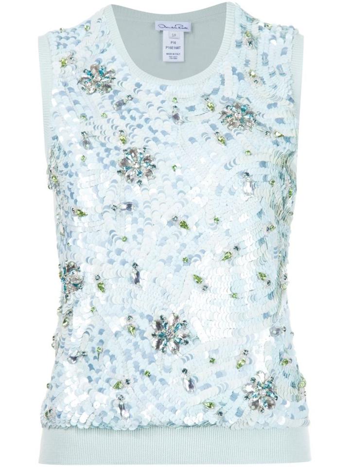 Oscar De La Renta Sequinned Tank Top