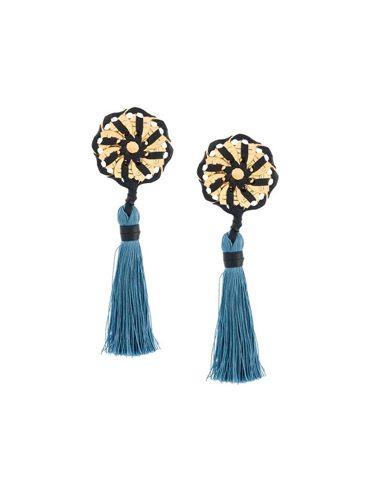 Dsquared2 'samurai' Single Tassel Earrings, Women's, Blue