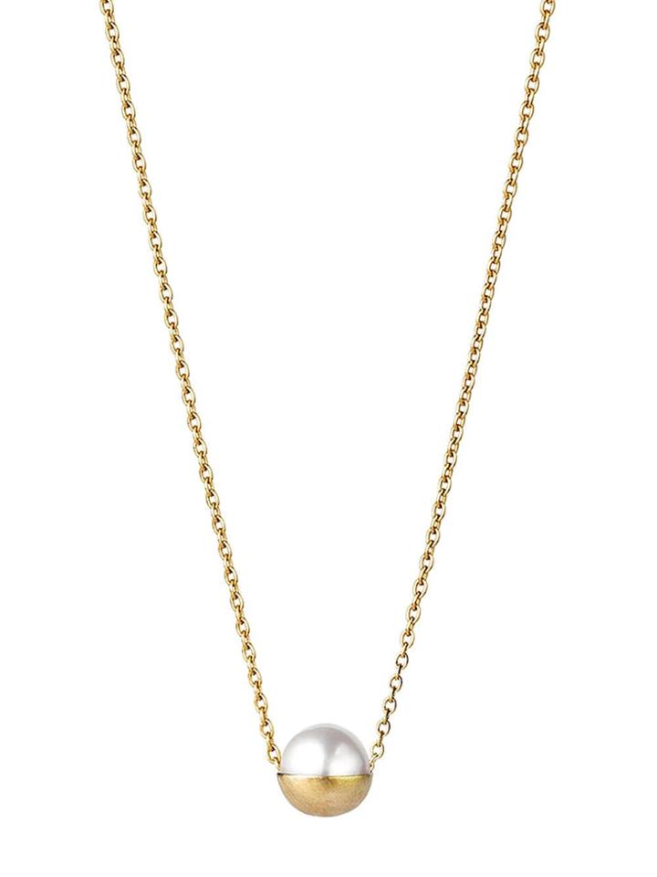 Shihara Half Pearl Necklace 0&deg; - Metallic