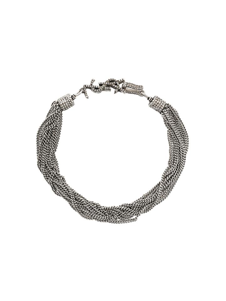 Saint Laurent Chain Logo Bracelet - Metallic