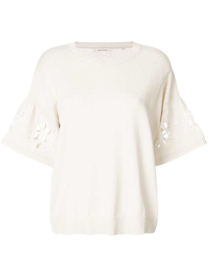 Chinti & Parker Flower Cut-out Top - Nude & Neutrals