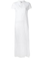 Aspesi Notched Neckline Dress, Women's, Size: 40, White, Linen/flax