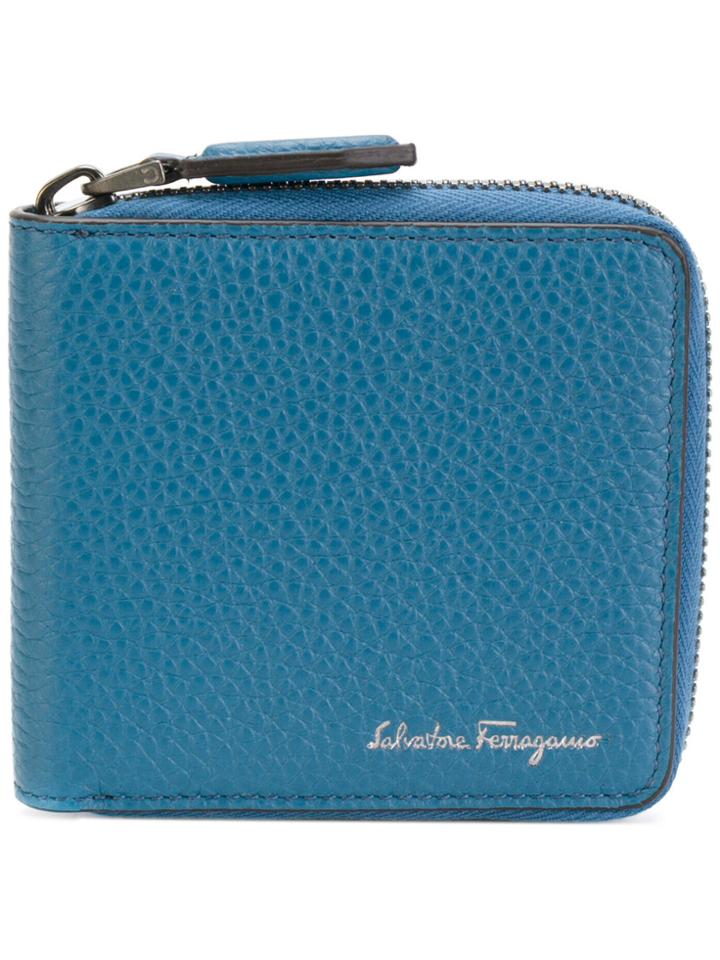 Salvatore Ferragamo Two-tone Zipped Wallet - Blue