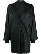 Styland Metallic Shawl Lapel Jacket - Black