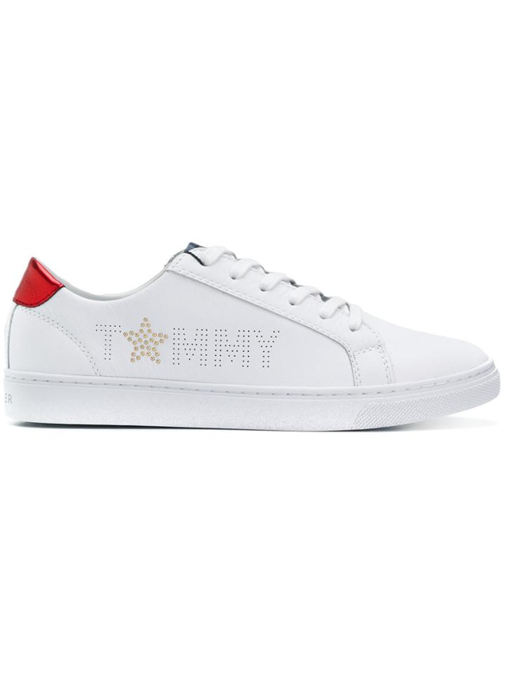 Tommy Hilfiger Perforated Logo Sneakers - White