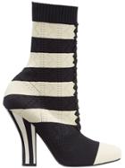 Fendi Striped Perforated Boots - Black