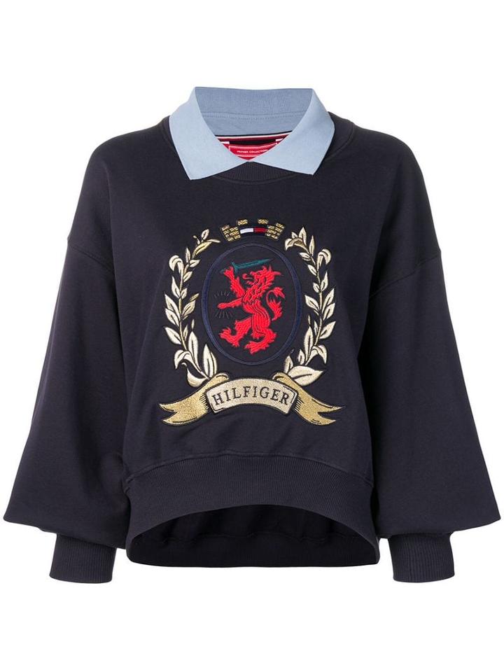 Hilfiger Collection Contrasting Collar Sweatshirt - Blue