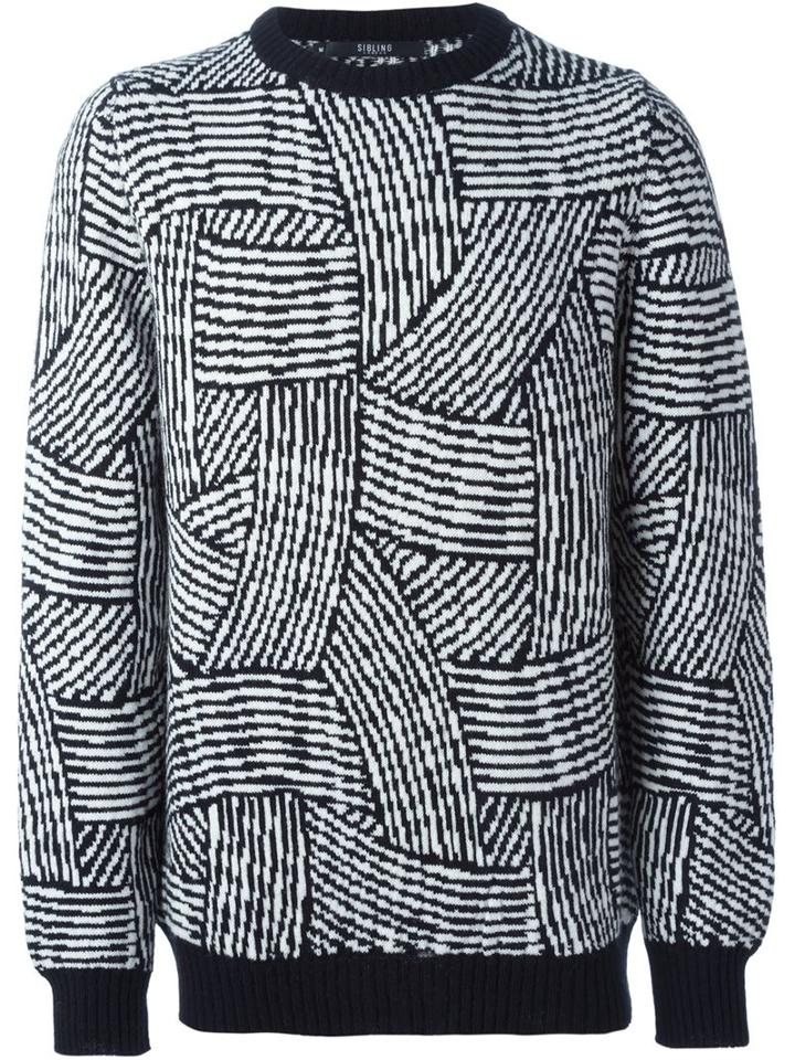Sibling Sibling & Jim Lambie Sweater, Men's, White, Lambs Wool