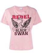 Red Valentino Red(v) Rebel Black Swan Print T-shirt - Pink
