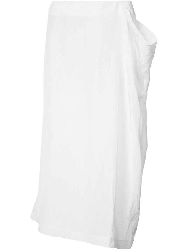 Jil Sander Wide Pocket Midi Skirt, Women's, Size: 34, White, Polyester/viscose