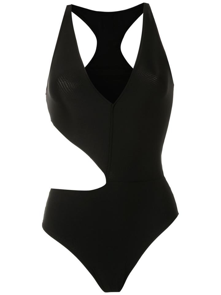 Gloria Coelho Geometric Asymmetric Swimsuit - Black