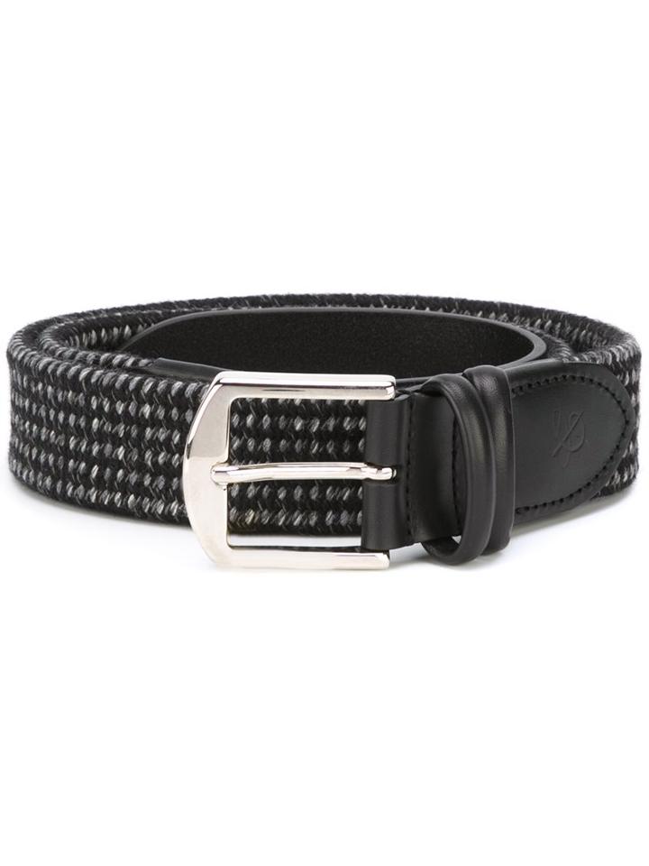 Canali Silver-tone Buckle Elastic Belt