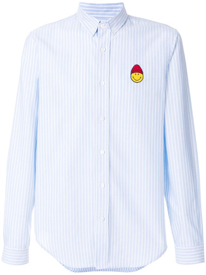 Ami Alexandre Mattiussi Button-down Smiley Patch Shirt - Blue