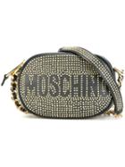 Moschino Logo Studded Crossbody Bag, Women's, Black