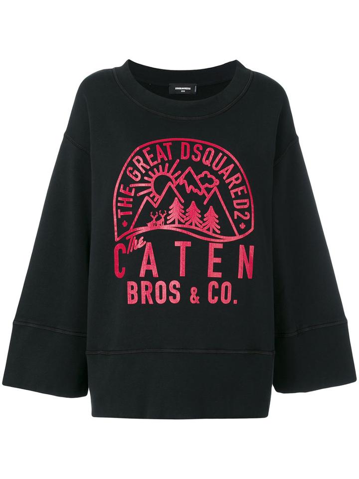Dsquared2 - Outdoors Oversized Sweatshirt - Women - Cotton - Xxs, Black, Cotton