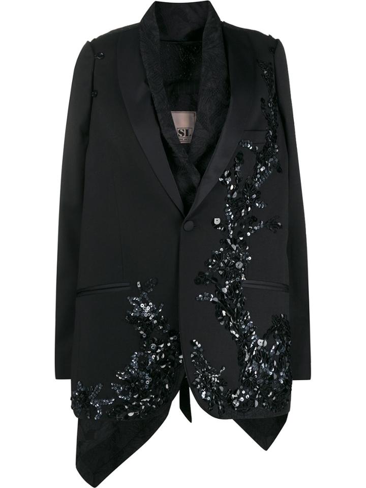 Antonio Marras Sequined Layered Blazer - Black