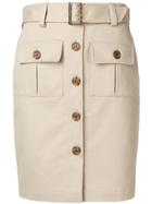 Maison Kitsuné Noemi Safari Button Skirt - Neutrals