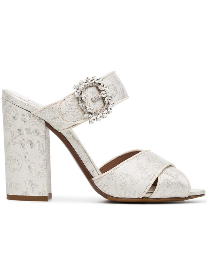 Tabitha Simmons White Satin Reynor 100 Mules