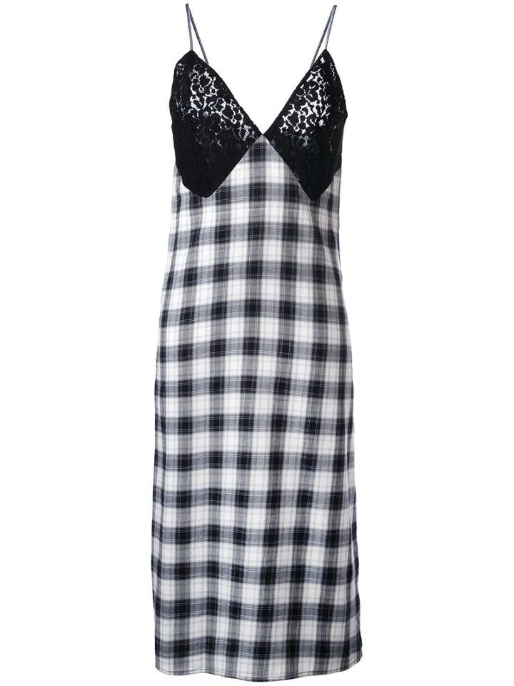 Au Jour Le Jour Checked Dress, Women's, Size: 40, Black, Cotton/polyamide/viscose