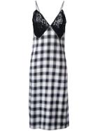 Au Jour Le Jour Checked Dress, Women's, Size: 40, Black, Cotton/polyamide/viscose