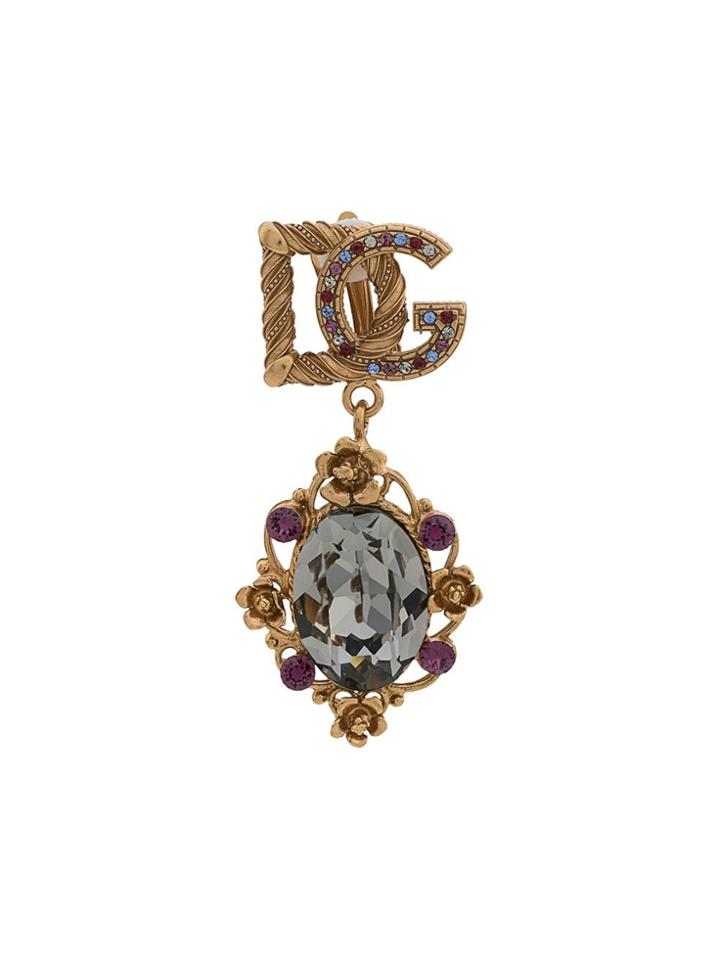 Dolce & Gabbana Logo Clip Earrings - Gold