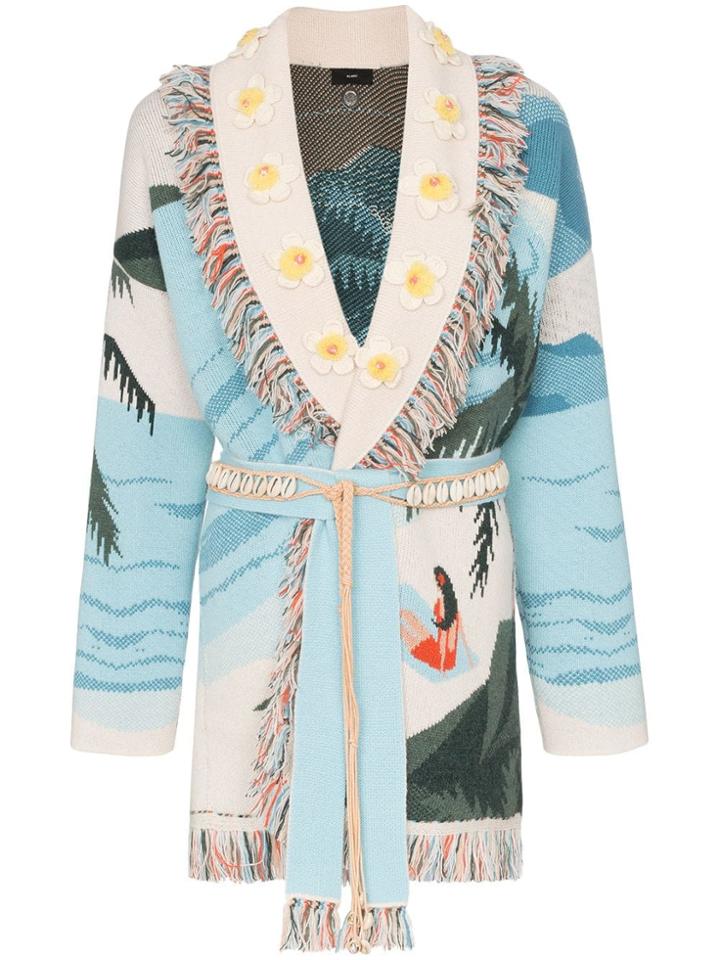 Alanui Hawaii Landscape Cashmere Cardigan - Blue