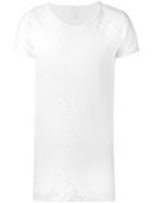 10sei0otto Frayed Detail T-shirt, Men's, Size: Medium, White, Cotton