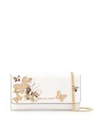 Michael Michael Kors Butterfly Embellished Chain Wallet - White