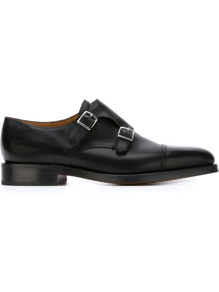 John Lobb William Monk Shoes, Men's, Size: 9.5, Black, Calf Leather/leather