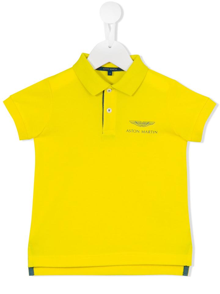 Aston Martin Kids Embroidered Logo Polo Shirt, Toddler Boy's, Size: 36 Mth, Yellow/orange