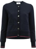 Thom Browne Embroidered Anchor Cardigan, Women's, Size: 40, Blue, Cotton