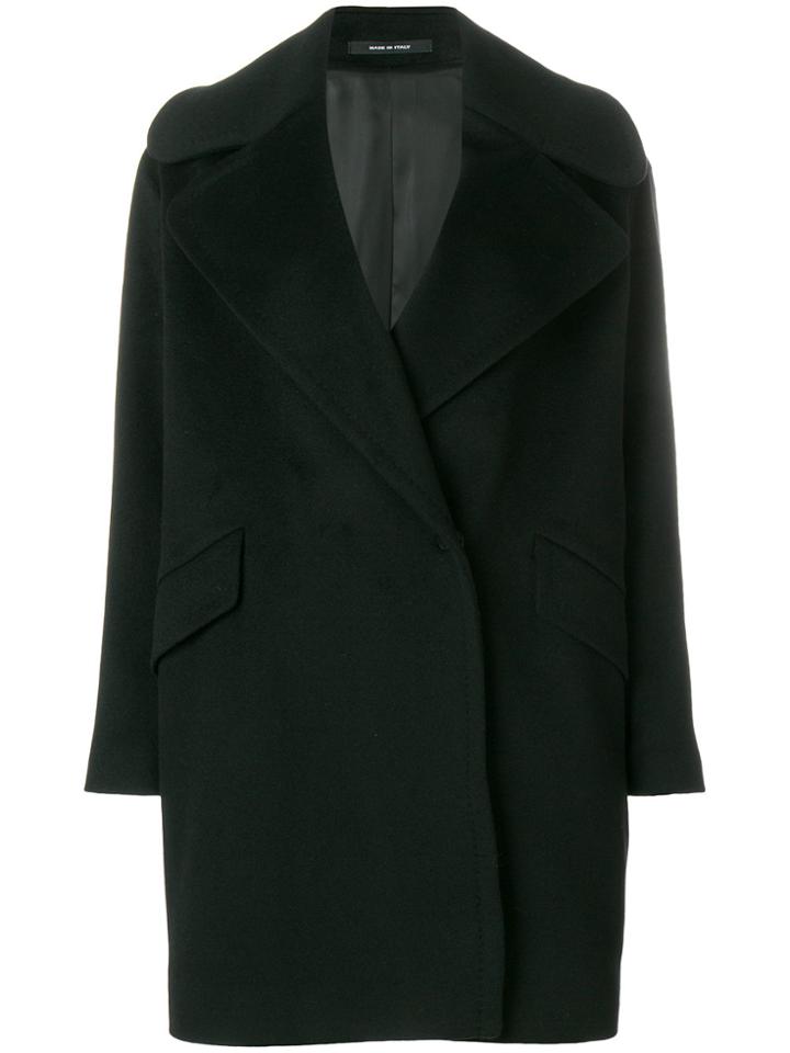 Tagliatore Wide Lapel Double-breasted Coat - Black