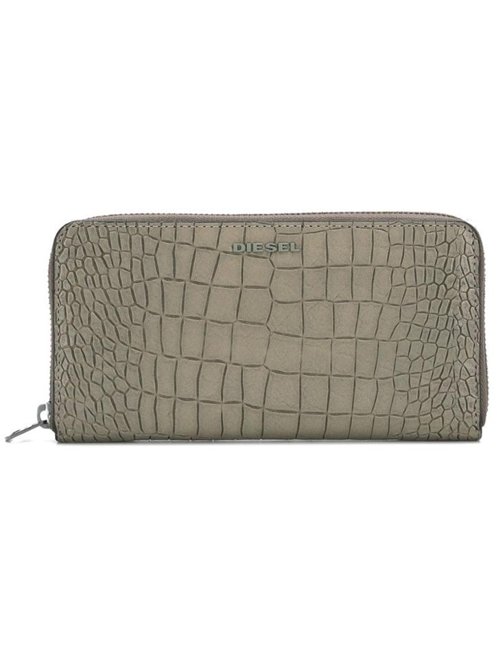 Diesel Crocodile Texture Wallet - Grey