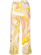 Emilio Pucci Printed Cropped Trousers - Yellow & Orange
