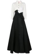 Carolina Herrera Tie-waist Maxi Shirt-dress - Black