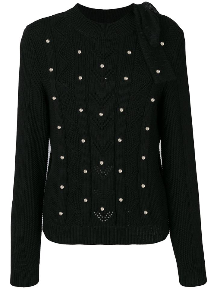 Red Valentino Pearl-effect Sweater - Black