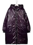 Ai Riders On The Storm Shiny Hooded Raincoat - Purple