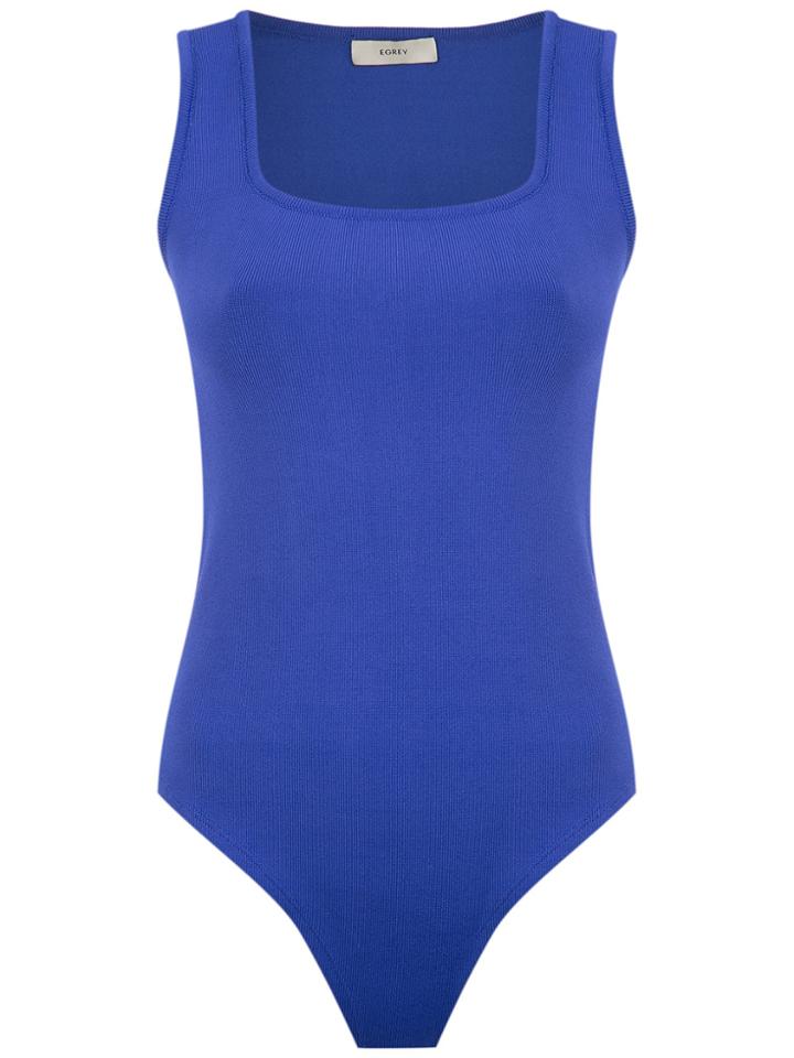 Egrey Knit Ribbed Bodysuit - Blue