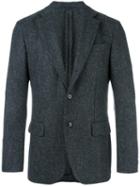 Mp Massimo Piombo Herringbone Patterned Blazer, Men's, Size: 52, Grey, Cupro/wool