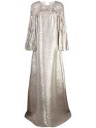 Oscar De La Renta Katfan Gown With Off-shoulder Beading - Gold