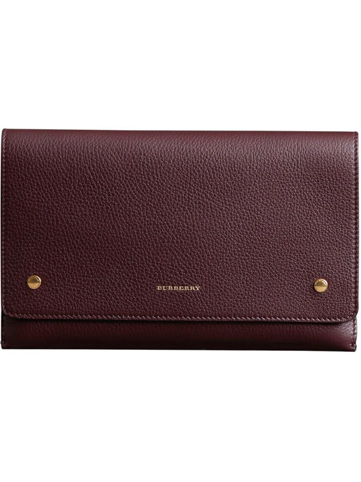 Burberry Two-tone Leather Wristlet Clutch - Red