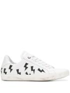 Zadig & Voltaire Flash Lurex Lace-up Sneakers - White
