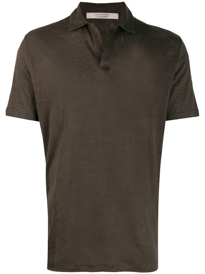 La Fileria For D'aniello Open-front Polo Shirt - Brown