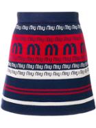 Miu Miu Logo Printed Mini Skirt - Red