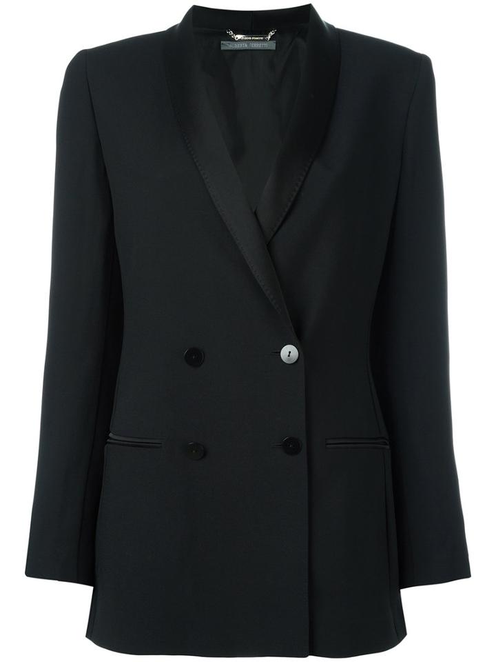 Alberta Ferretti Classic Blazer, Women's, Size: 42, Black, Acetate/rayon