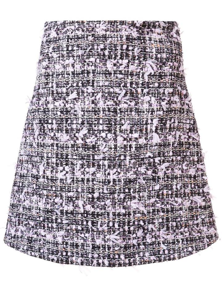 Giamba Tweed A-line Skirt, Women's, Size: 40, Black, Cotton/acrylic/polyamide/virgin Wool