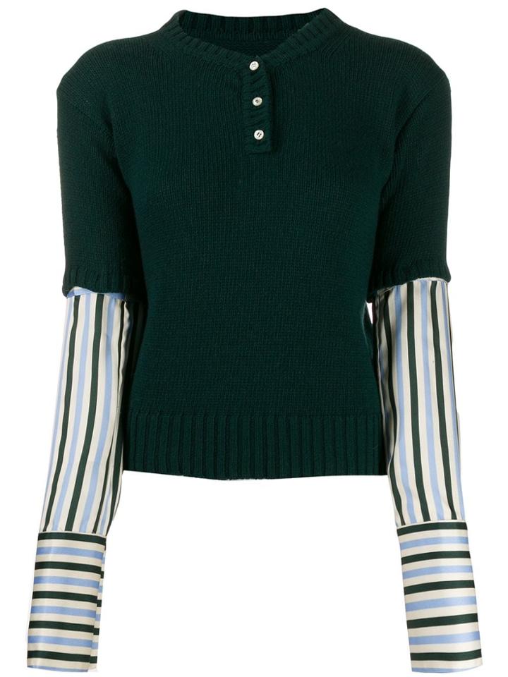 Jejia Layered Knit Jumper - Green